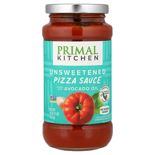 Primal Kitchen, Salsa para pizza elaborada con aceite de aguacate, Sin endulzar, 453 g (16 oz)