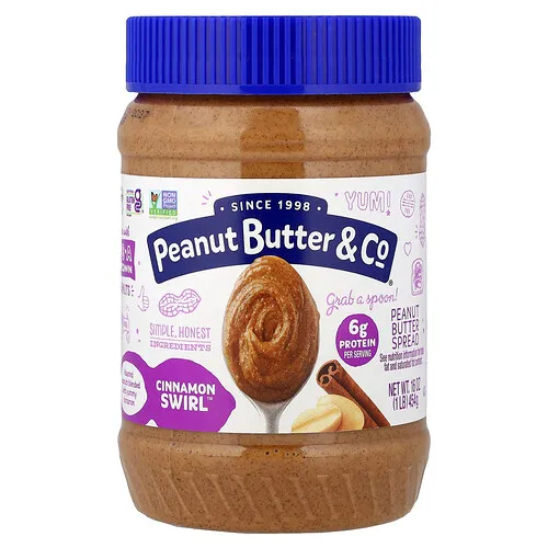 Peanut Butter & Co., Mantequilla de maní para untar, Cinnamon Swirl™, 454 g (16 oz)