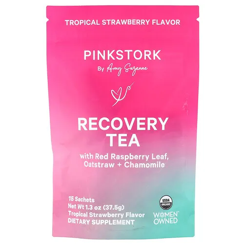 Pink Stork, Té de recuperación, Fresa tropical, 15 sobres, 37,5 g (1,3 oz)