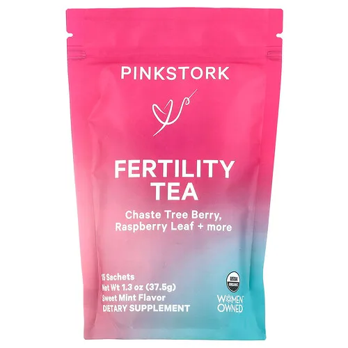 Pink Stork, Té para la fertilidad, Menta dulce, 15 sobres, 37,5 g (1,3 oz)