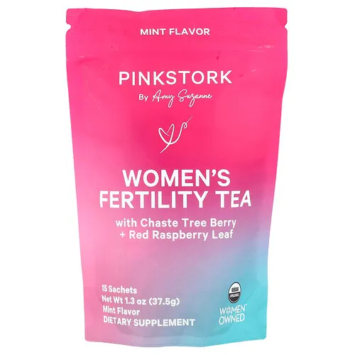 Pink Stork, Té para la fertilidad femenina, Menta, 15 sobres, 37,5 g (1,3 oz)