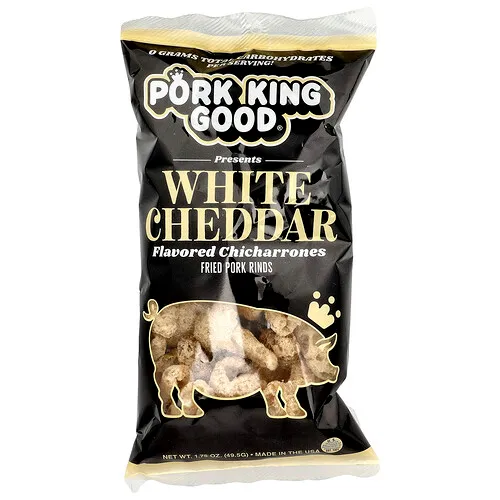 Pork King Good, Chicharrones de sabores, Queso cheddar blanco, 49,5 g (1,75 oz)