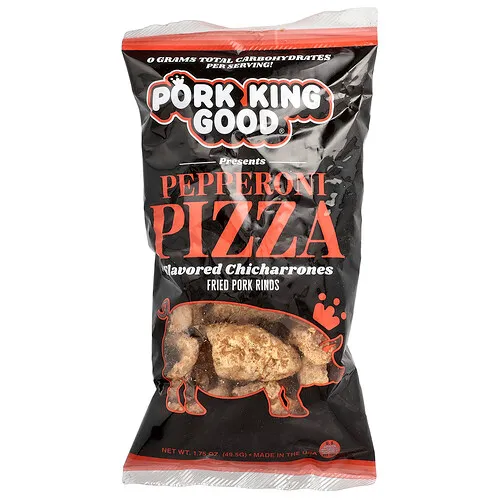 Pork King Good, Chicharrones con sabor, Pizza de pepperoni`` 49,5 g (1,75 oz)