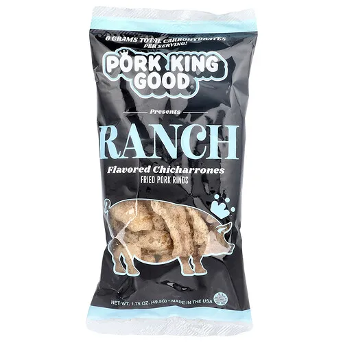Pork King Good, Chicharrones saborizados, Ranch`` 49,5 g (1,75 oz)