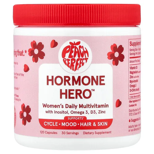 Peach Perfect, Hormone Hero™, Suplemento multivitamínico diario para mujeres, 120 cápsulas