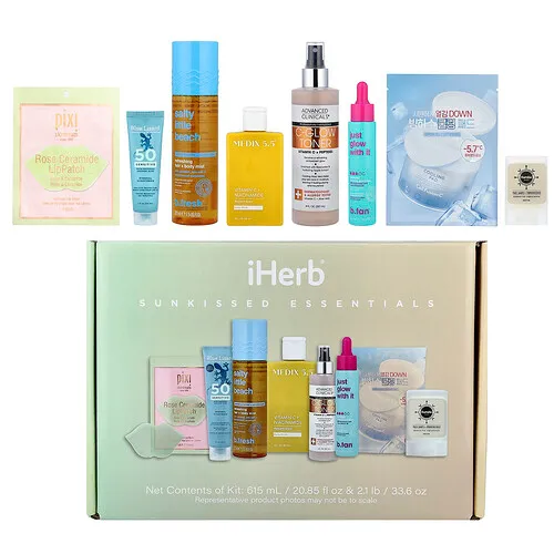 iHerb Exclusive, Exclusivo para iHerb®, Kit de productos esenciales bañados por el sol, Kit de 8 piezas