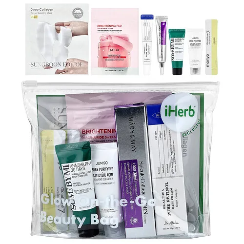 iHerb Exclusive, Neceser que brilla sobre la marcha, Set de 8 piezas