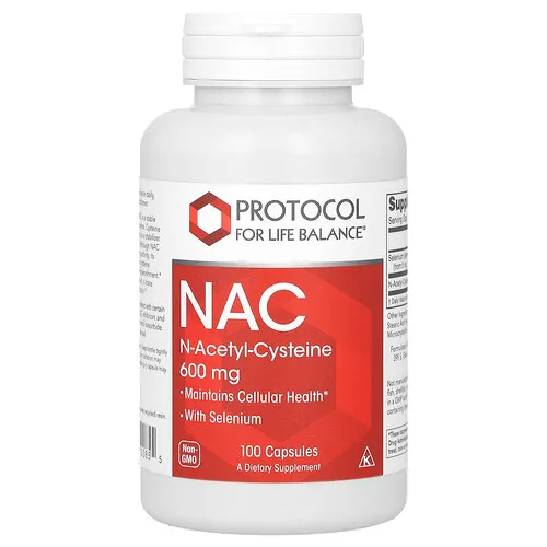 Protocol for Life Balance, NAC, N-acetilcisteína, 600 mg, 100 cápsulas