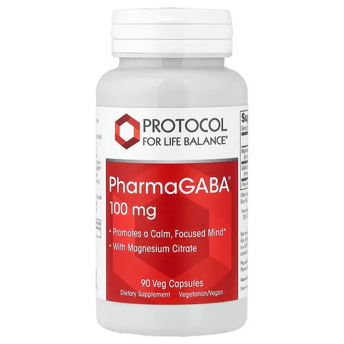 Protocol for Life Balance, PharmaGABA® con citrato de magnesio, 90 cápsulas vegetales
