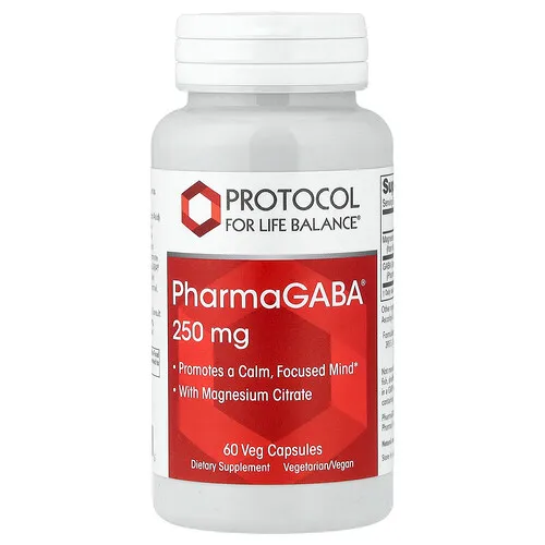Protocol for Life Balance, PharmaGABA® con citrato de magnesio, 60 cápsulas vegetales
