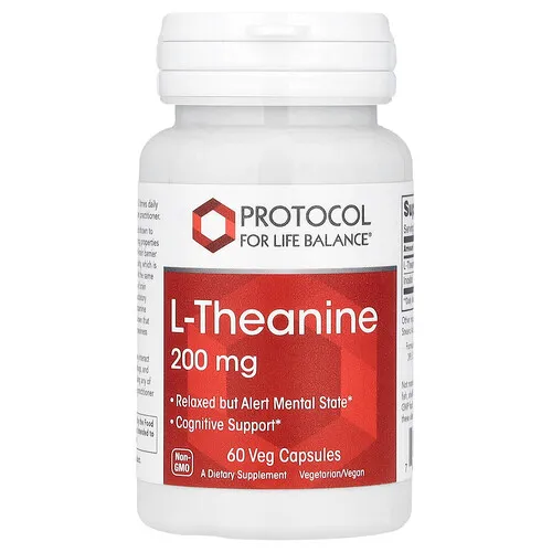 Protocol for Life Balance, L-teanina, 200 mg, 60 cápsulas vegetales