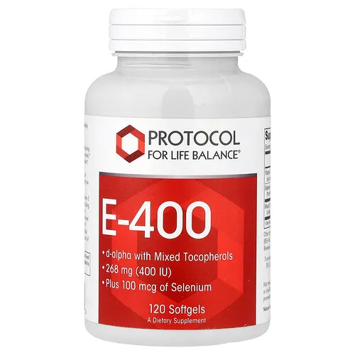 Protocol for Life Balance, E-400, 120 cápsulas blandas