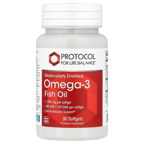 Protocol for Life Balance, Aceite de pescado con omega-3, 1000 mg, 30 cápsulas blandas