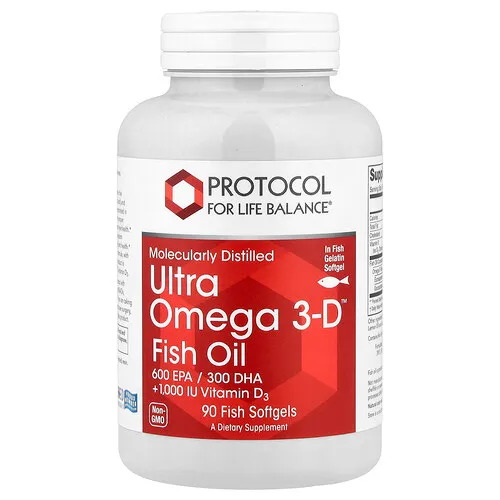 Protocol for Life Balance, Ultra Omega 3-D™, 90 cápsulas blandas de pescado