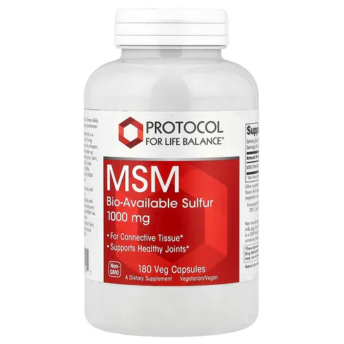 Protocol for Life Balance, MSM, 1000 mg, 180 cápsulas vegetales