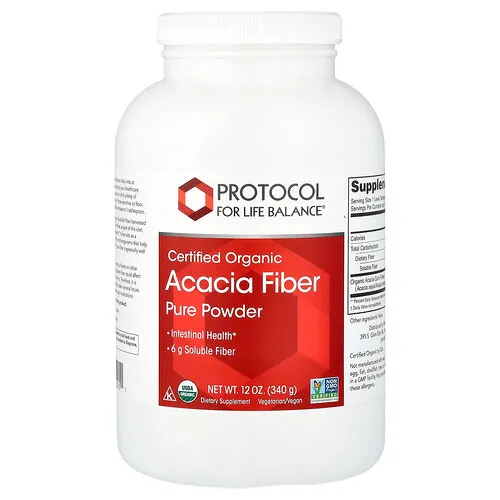 Protocol for Life Balance, Fibra de acacia orgánica certificada pura en polvo, 340 g (12 oz)