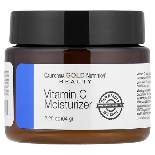 California Gold Nutrition, Humectante con vitamina C, Crema liviana para una mejor iluminación, 64 g (2,25 oz)