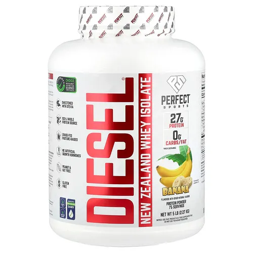 PERFECT Sports, Diesel®, Aislado de suero de leche de Nueva Zelanda, Plátano, 2,27 kg (5 lb)