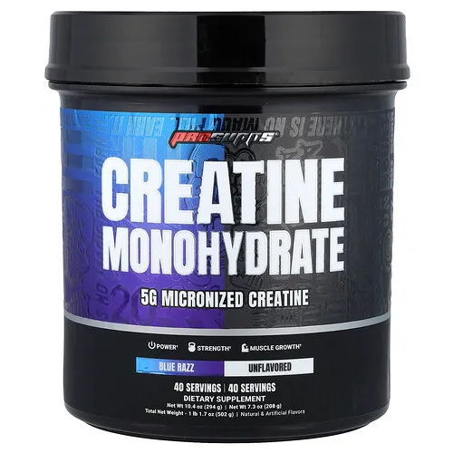 ProSupps, Monohidrato de creatina, Razz azul y sin sabor, 502 g (1 lb 1,7 oz)