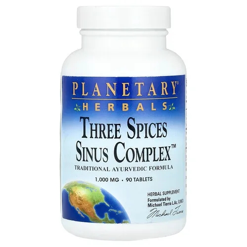 Planetary Herbals, Complejo sinusal Three Spices Sinus Complex™, 90 comprimidos