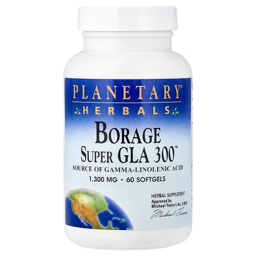 Planetary Herbals, Super GLA 300™ por borraja, 1300 mg, 60 cápsulas blandas