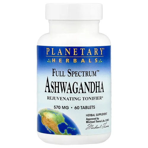 Planetary Herbals, Ashwagandha de espectro completo, 570 mg, 60 comprimidos