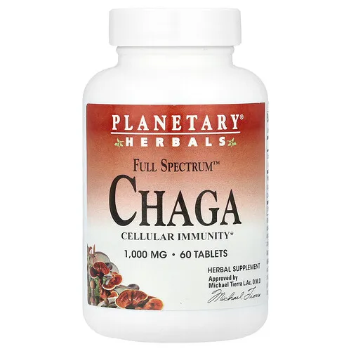 Planetary Herbals, Chaga Full Spectrum™, 1000 mg, 60 comprimidos