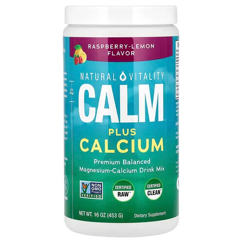 Natural Vitality, CALM Plus Calcium, Mezcla para preparar bebidas antiestrés, Frambuesa y limón, 454 g (16 oz)