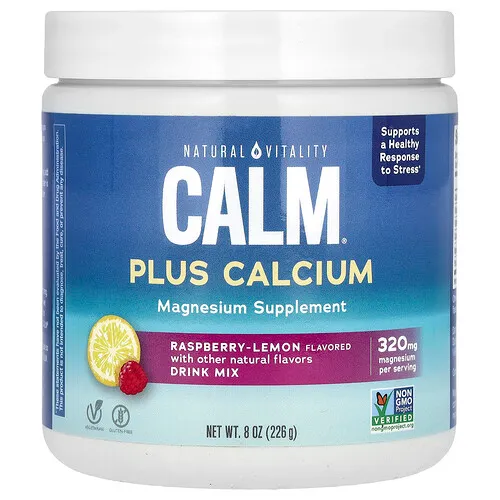 Natural Vitality, Suplemento CALM® con calcio, Frambuesa y limón, 226 g (8 oz)