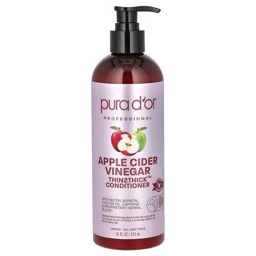 Pura D'or, Vinagre de sidra de manzana, Thin2Thick, Acondicionador, 473 ml (16 oz. Líq.)