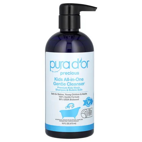 Pura D'or, Agente de limpieza suave todo en uno para niños, 473 ml (16 oz. líq.)