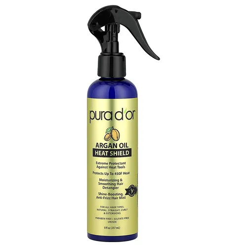 Pura D'or, Spray protector contra el calor con aceite de argán, Para todo tipo de cabello, 237 ml (8 oz. líq.)