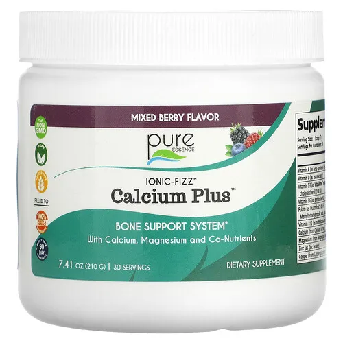 Pure Essence, Ionic-Fizz™, Suplemento con calcio y bayas mixtas, 210 g (7,41 oz)
