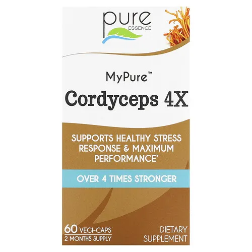 Pure Essence, MyPure, Cordyceps 4X, 60 cápsulas aptas para vegetarianos