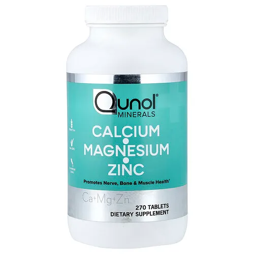 Qunol, Calcio, magnesio y zinc, 270 comprimidos