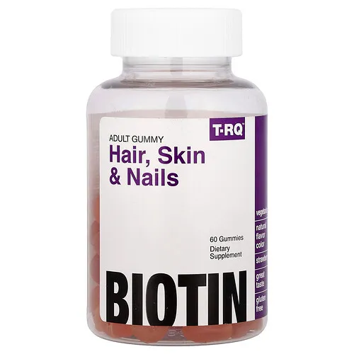 T-RQ, Gomitas para adultos, Cabello, piel y uñas, Fresa, 60 gomitas