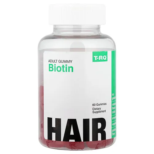 T-RQ, Gomitas para adultos, Biotina, Fresa, 60 gomitas (2,5 mg por gomita)