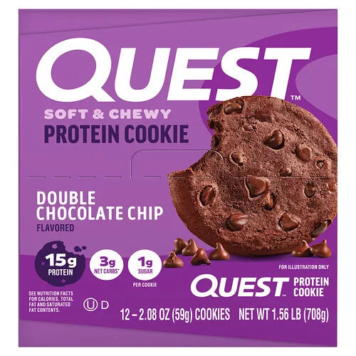 Quest Nutrition, Galletas proteicas, Chips de chocolate intenso, 12 galletas, 59 g (2,08 oz) cada una