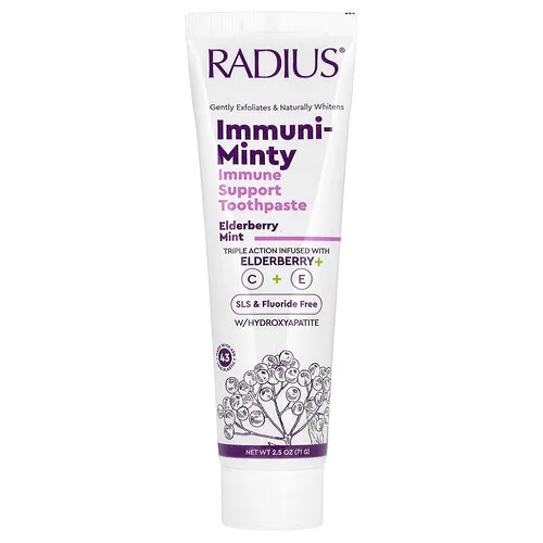 RADIUS, Immuni-Minty, Pasta dental para reforzar el sistema inmunitario, Saúco y menta, 71 g (2,5 oz)
