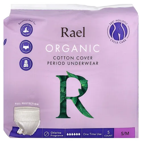 Rael, Ropa interior de algodón orgánico para la temporada, S / M`` 5 unidades