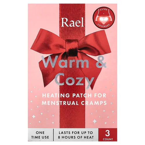 Rael, Warm & Cozy, Parche térmico para aliviar los calambres menstruales, 3 parches