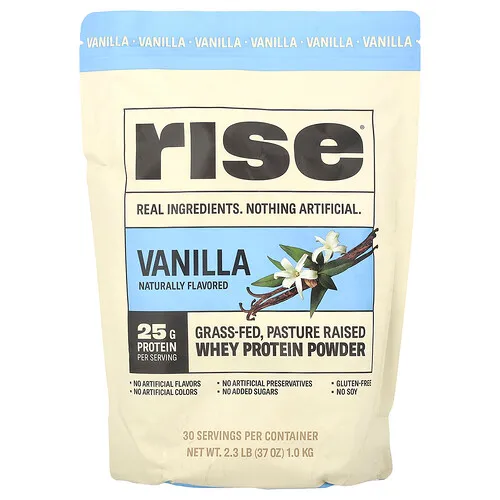 Rise Bar, Proteína de suero de leche en polvo, Vainilla, 1 kg (2,3 lb)