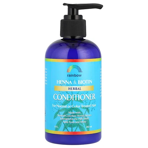 Rainbow Research, Acondicionador herbal con henna y biotina, Para cabello normal o teñido, 240 ml (8 oz. líq.)