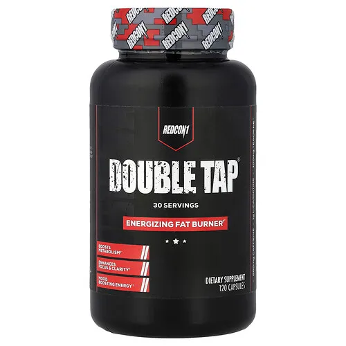 Redcon1, Double Tap®, Suplemento para quemar grasas energizante, 120 cápsulas