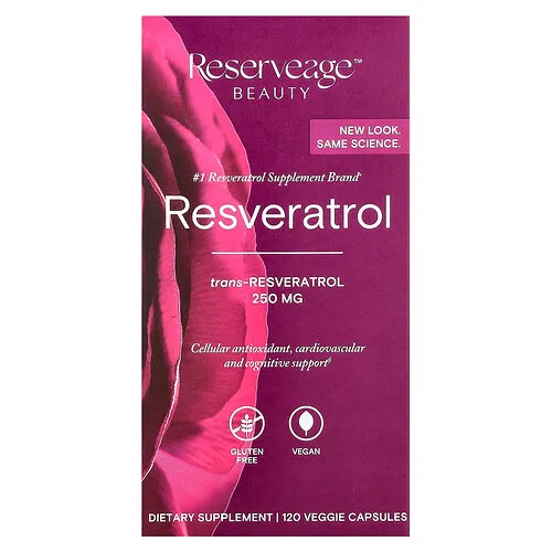 Reserveage Beauty, Resveratrol, 120 cápsulas vegetales