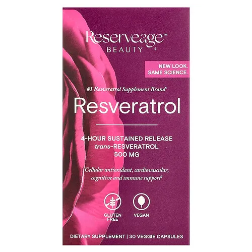 Reserveage Beauty, Resveratrol, 30 cápsulas vegetales