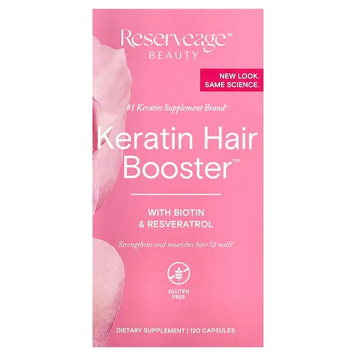 Reserveage Beauty, Potenciador de queratina para el cabello con biotina y resveratrol`` 120 cápsulas