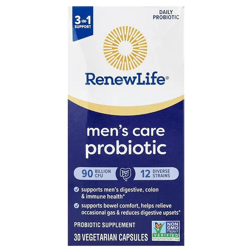 Renew Life, Suplemento probiótico para el cuidado del hombre, 30 cápsulas vegetales