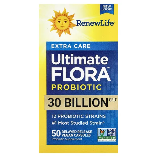 Renew Life, Extra Care, Ultimate Flora™ Pre & Probiotic, 30 Billion CFU, 50 Delayed Release Vegan Capsules