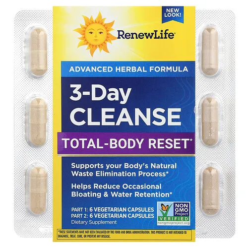 Renew Life, Limpieza de 3 días, 12 cápsulas vegetales